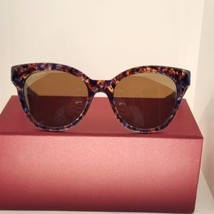 💥Ferragamo Cat Eye Havana Sun Glasses NIB SF877S 542